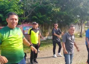 Ketua Forum Kades Singkut Terlihat Begitu Semangat Lakukan Senam Bersama 