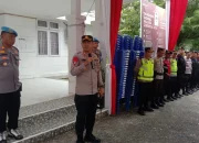 Kapolres Pimpin Langsung Apel Gabungan PAM Rapat Pleno di KPU Kabupaten Sarolangun 
